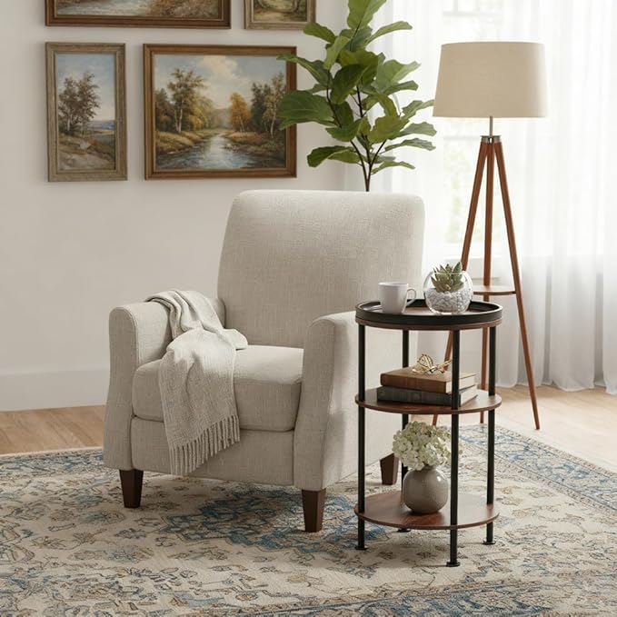 Small Round Side Table for Small Spaces, 3-Tier Round Accent Table Slim Side - Image 2