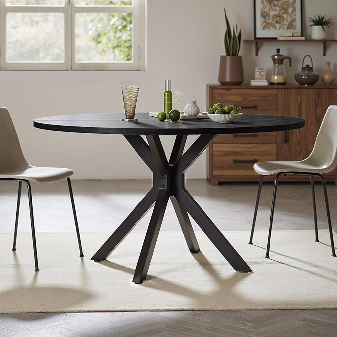 47 Inch Round Dining Table for 4, Modern Round Dinner Table Small Mid Century - Image 7