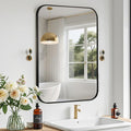 Black Bathroom Mirror, 30x36 Inch Aluminum Frame Rectangle Mirror, Tempered by CLBA