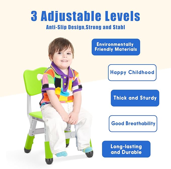 Toddler Chair Kids Chair with Adjustable 3 Levels, Toddler Chairs - Image 3