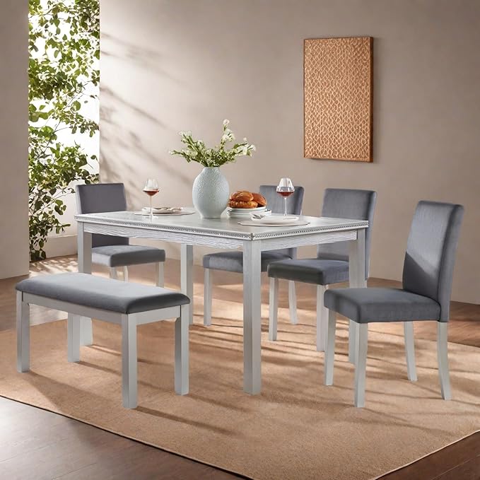 Dining Table Set for 5, 6 Piece Dining Room Table Set - Image 7