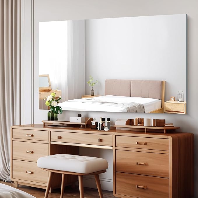 Frameless Mirror, 60x36 Large Bathroom Mirrors - Image 2