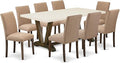 East West Furniture V727AB747-9 9 Piece Dining Table Set Includes a Rectangle by EastWestFurniture