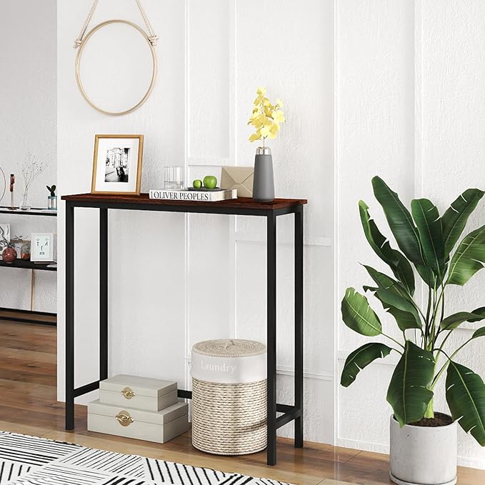 HollyHOME Narrow Console Table, 29.5" Slim Entryway Table, Sofa Stand, Hallway - Image 2