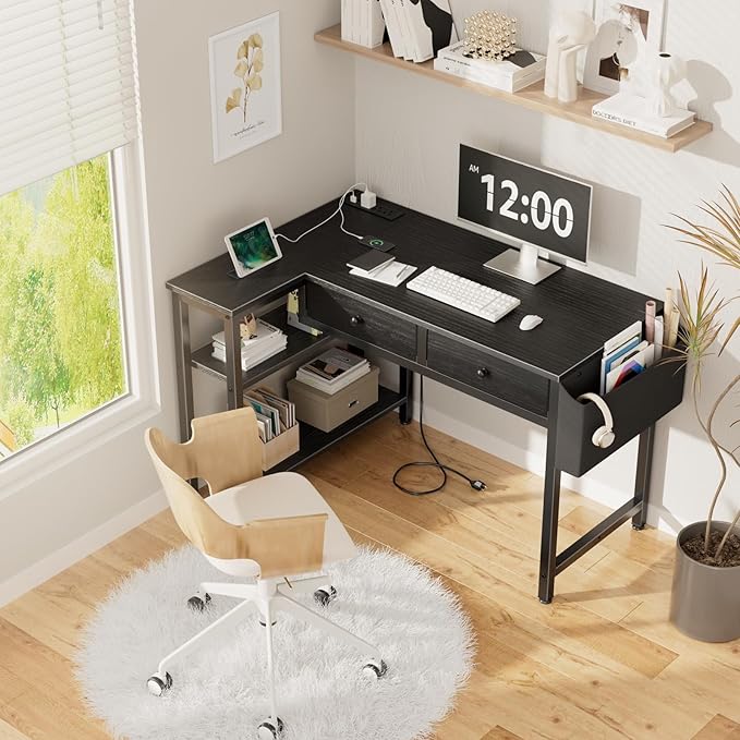 DLisiting Black Corner Desk for Small Space - Image 6