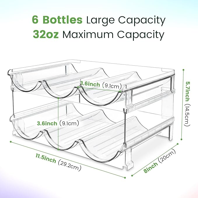 Water Bottle Organizer for Cabinet, Water Bottle Storage Organizer, 2 Packs - Image 3