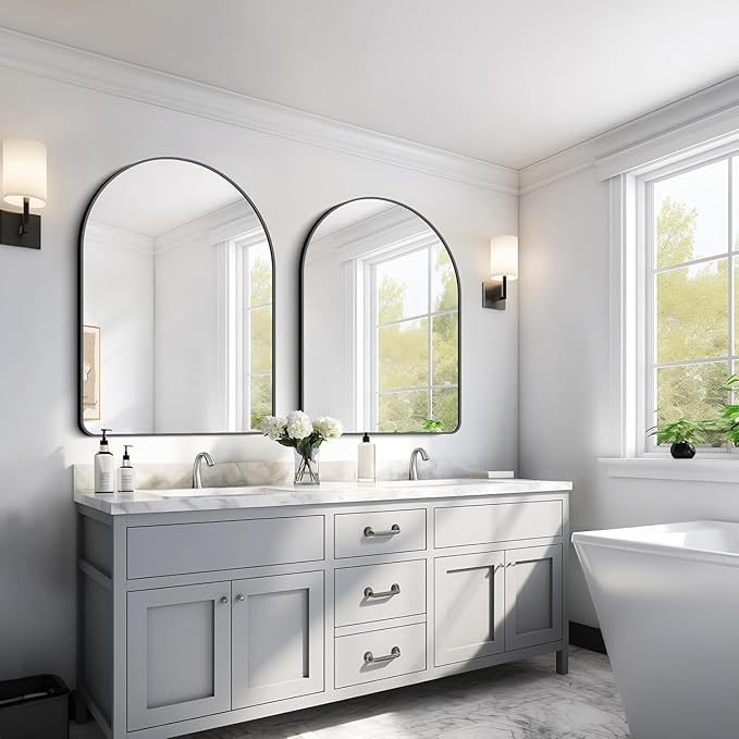 Arched Bathroom Mirror, Wall Mounted Mirror, Living Room, Hanging or Leaning - Image 3