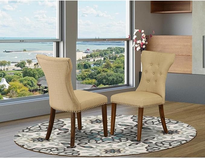 East West Furniture GAP8T03 Gallatin Parson Dining Chairs - Image 2