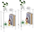 Clear Acrylic Narrow Side Table Set of 2 by Bkemiy