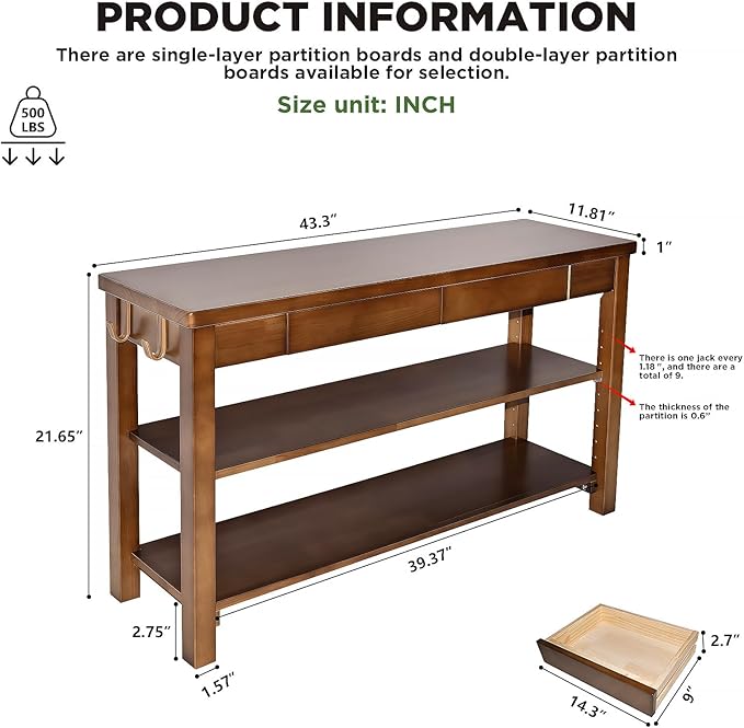 Wood Shoe Bench Entryway with Drawer: 2-Tiers Wooden Storage Shoe Rack with - Image 2