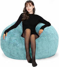 Bean Bag Chair for Adults Kids Without Filling Comfy Fluffy Round Beanbag Lazy by FunnyFurnitureforYourHous