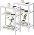 Narrow Side Table for Small Space Set of 2, 3-Tier Small End Table by HOME