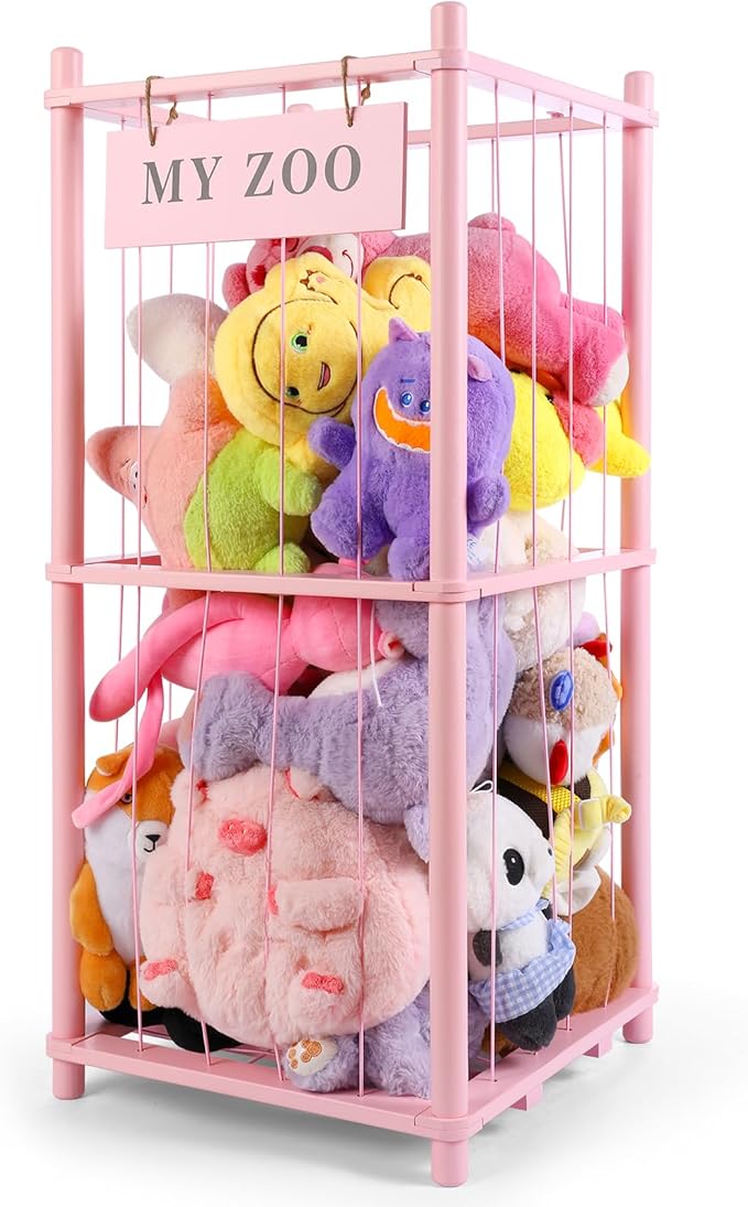Stuffed Animal Storage Zoo, Wooden Stuffed Animal Organizer by GLDZI