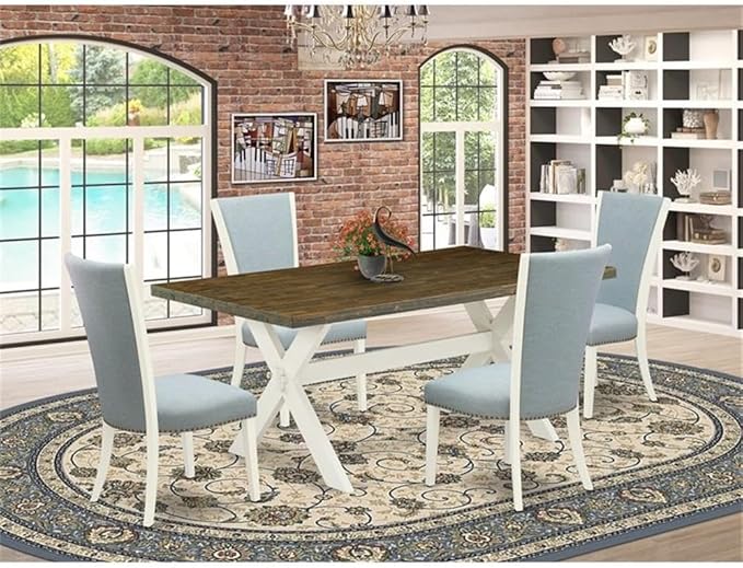 East West Furniture X077VE215-5 5 Piece Kitchen Table & Chairs Set Includes a - Image 2