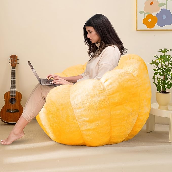 Pumpkin Bean Bag Sofa Chair for Adult, Beanbag Couch - Image 7