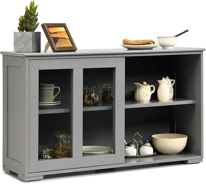Costzon Sideboard Buffet Cabinet, Wooden Kitchen Storage Cabinet by Costzon