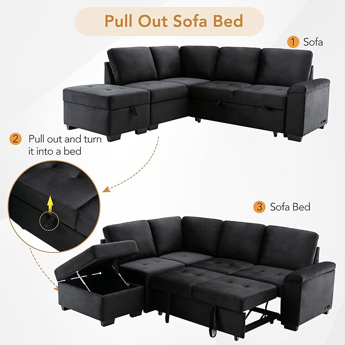 Ball & Cast Sleeper Sofa Bed L Shaped Couch - Image 6