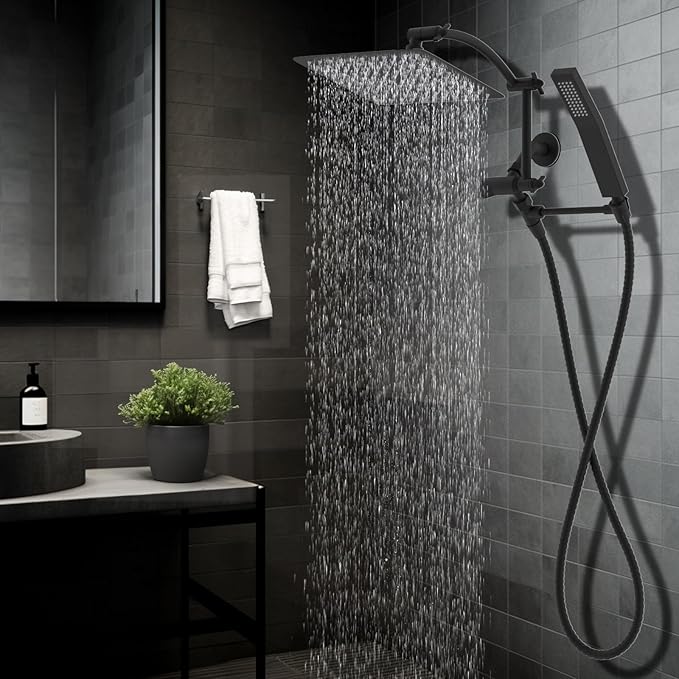 Hibbent All Metal 10'' Rainfall Shower Head, Dual Shower Head Combo, High - Image 7