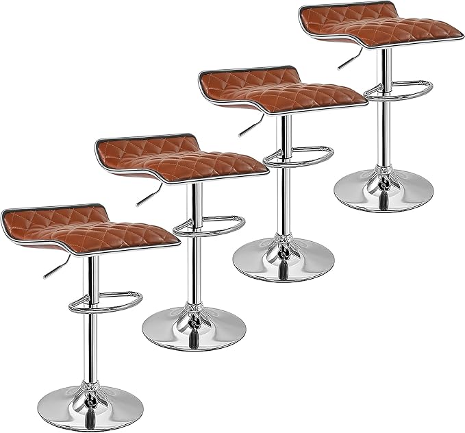 VECELO Bar Stools Set of 4, Adjustable Bar Stools, Bar Height Stools by VECELO