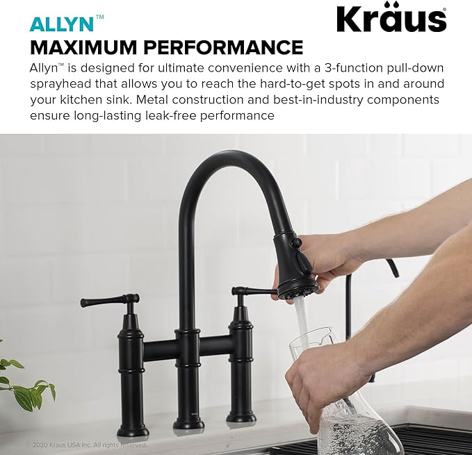 KRAUS Allyn Transitional Bridge Kitchen Faucet - Image 5