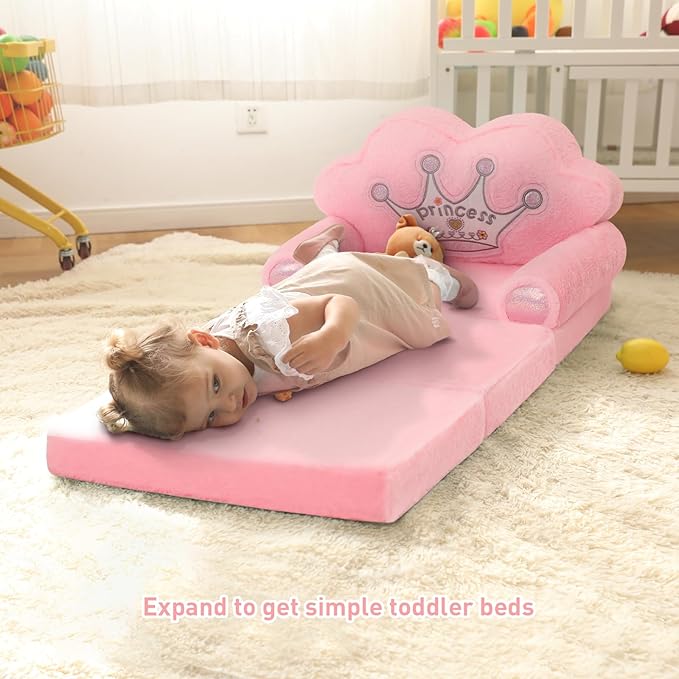 MOONBEEKI Toddler Chair Comfy，Foldable Princess Kids Couch - Image 5
