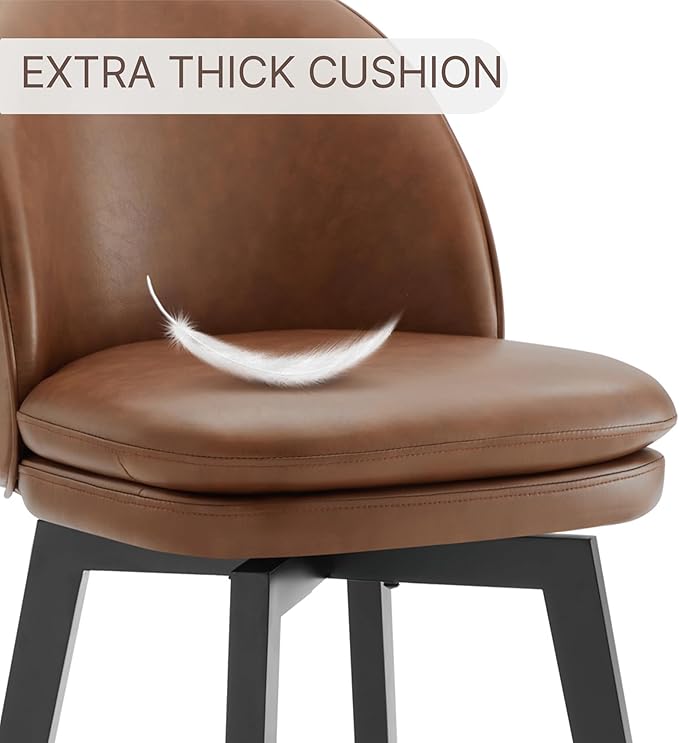 Counter Height Barstools 26 inch Upholstered Swivel Bar Stools - Image 6