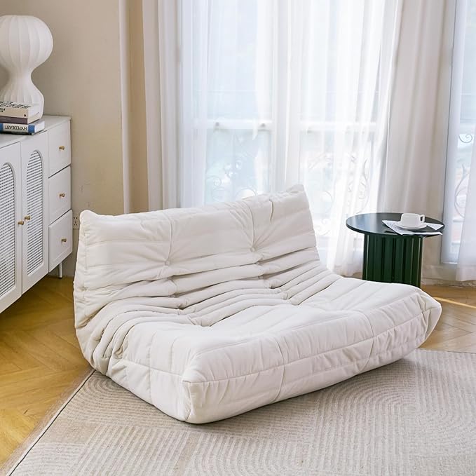 N&V Fireside Chair, Mid Century Armless Floor Sofa, Soft Premium Microfiber - Image 4
