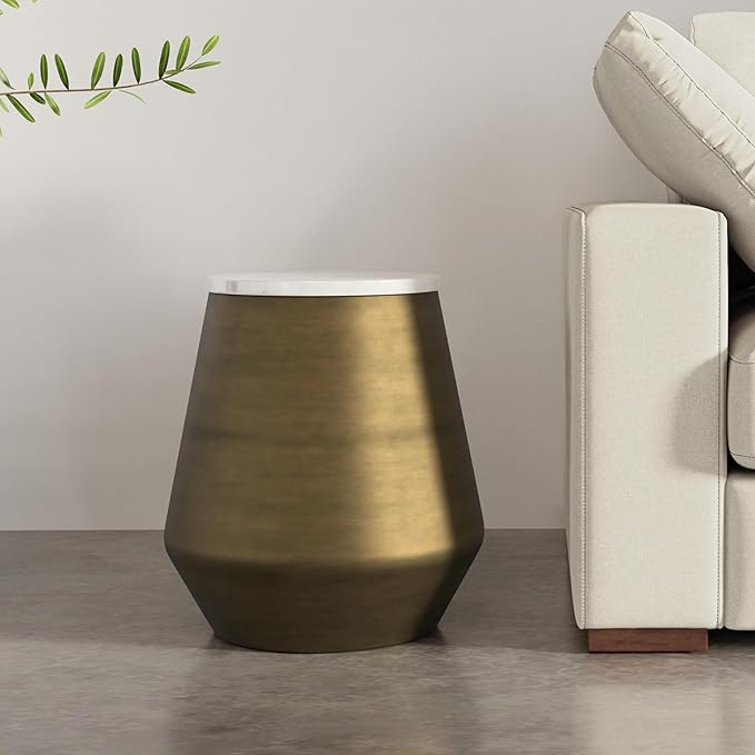 SIMPLIHOME Benning Modern Contemporary 16 inch Wide Metal Side Table in White - Image 11