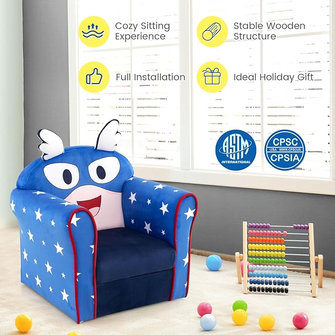 Costzon Kids Couch, Children's Sofa Armrest Chair - Image 9