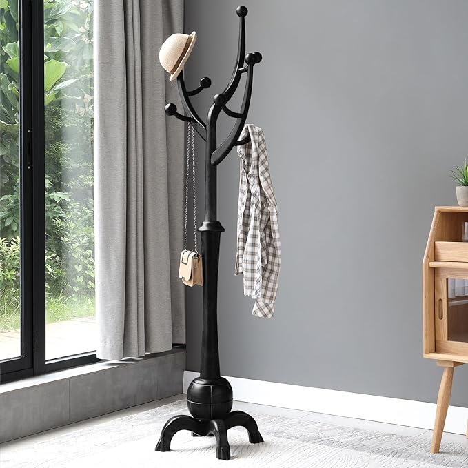 Heavy Duty Coat Rack Freestanding Wood Tree Rack - Image 8