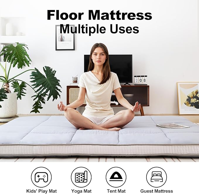 Tiita Memory Foam Mattress Topper Twin Size, Portable Roll Up Travel Car - Image 3
