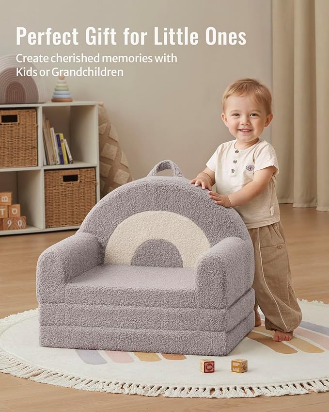 Blissful Diary Foldable Toddler Couch, 2-in-1 Comfy Toddler Chair & Lounger - Image 4