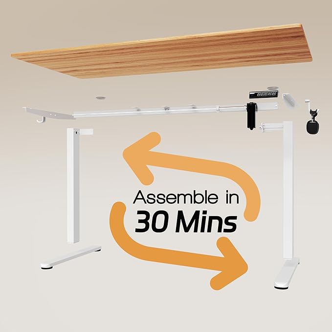 Monomi 55 Inch Large Electric Standing Desk, Height Adjustable Sit Stand Up - Image 6