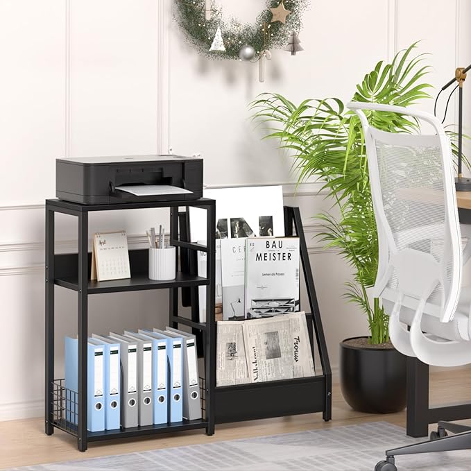 LELELINKY Black End Table, Record Player Stand - Image 8