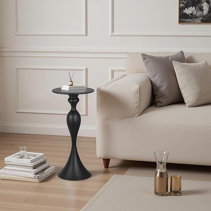 Small Accent Meatl Side Tables, Metal Round Martini Table, Vintage Side End - Image 7