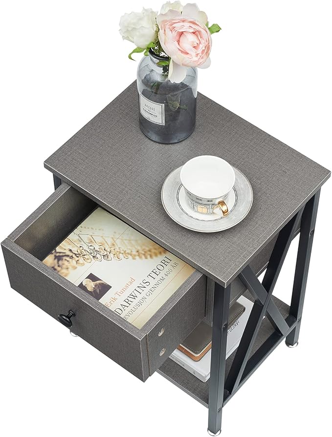 VECELO Nightstands Set of 2, Modern Bedside End Tables, Night Stands - Image 7