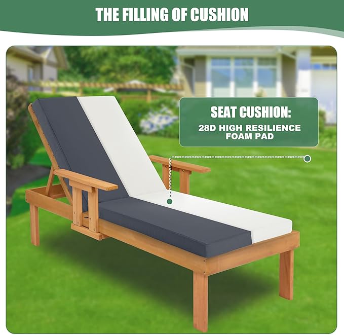 Chaise Lounge Cushions Outdoor Set of 4 - Image 4