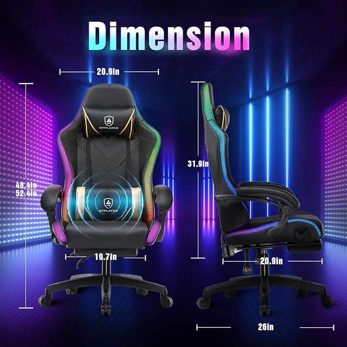 GTPLAYER Gaming Chair, RGB Gaming Chairs - Image 3