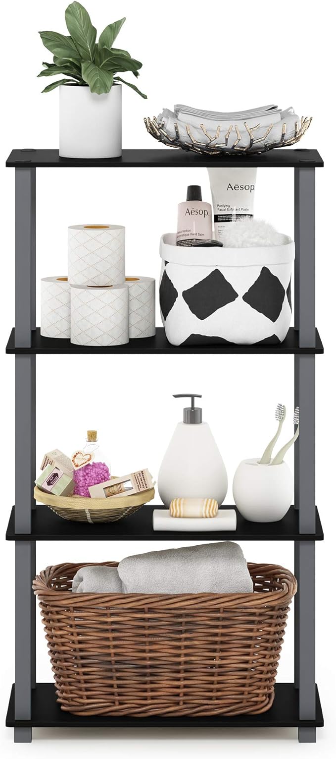 Furinno Turn-N-Tube 4-Tier Multipurpose Shelf Display Rack, Square Tube - Image 3