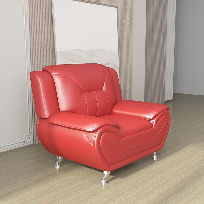Container Furniture Direct Michael Modern Faux Leather Upholstered Stainless - Image 10