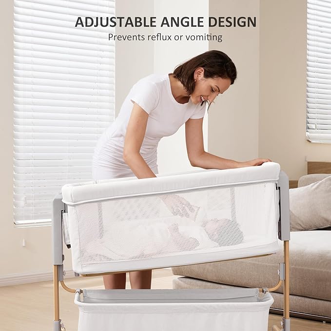 3 in 1 Baby Bassinet, Rocking Bassinet, Bedside Bassinet, 6-Height Adjustable - Image 5