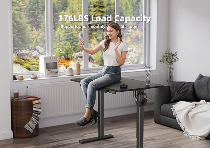 YDN Standing Desk with Drawers, 55 x 24 Inch Adjustable Height Stand Up Desk - Image 7