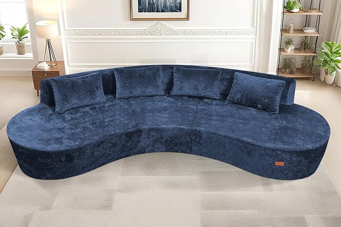 Homguava 130'' Modular Sectional Sofa, Curved Modern Sofa - Image 4