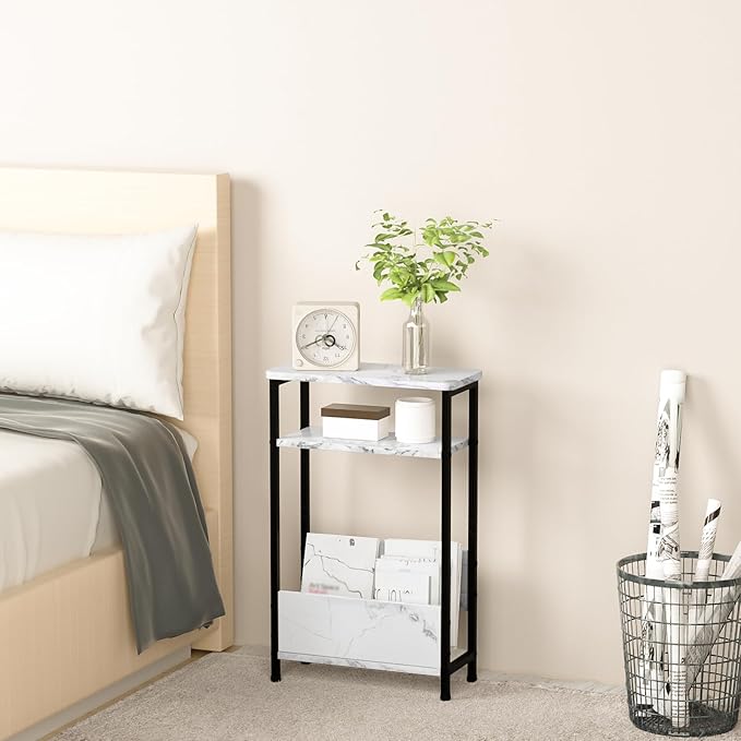 7.1" Narrow Side Table for Small Spaces, 3 Tier Small End Table - Image 7