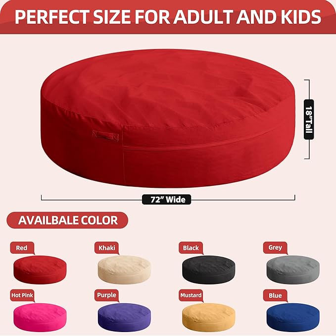 HABUTWAY XX-Large Bean Bag Chair: Giant 7' Memory Foam Furniture Bean Bag Chairs - Image 3
