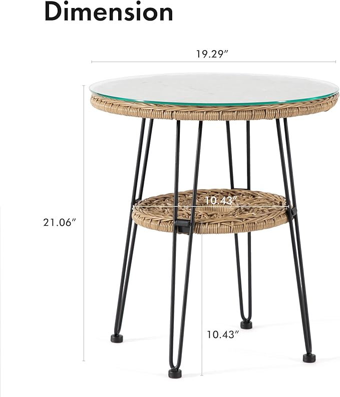 Muse & Lounge Co. Ysar Boho 19-inch Round Coffee Table Outdoor - Image 3