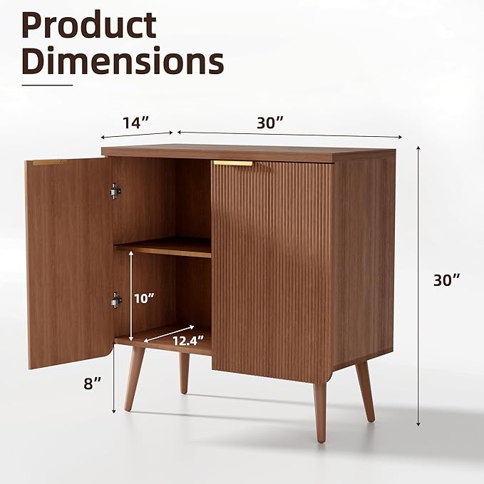 Sideboard Buffet Cabinet with Storage, 2 Doors Wood Entryway Cabinet, Modern - Image 2