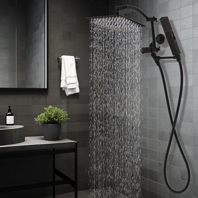 Hibbent All Metal 8'' Rainfall Shower Head, Shower Head Combo, High Pressure - Image 9