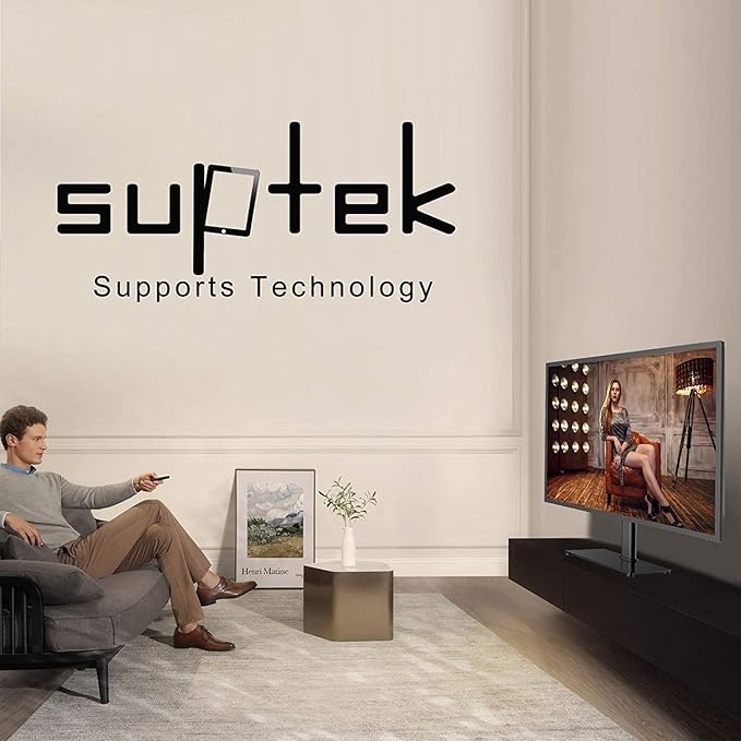 Suptek Universal Table Top TV Stand, Pedestal TV Stand - Image 2