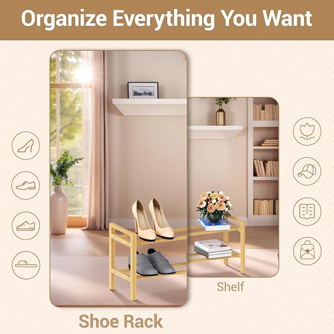 Haddockway Bamboo Shoe Rack for Closet, Free Standing Shoe Organizer - Image 5